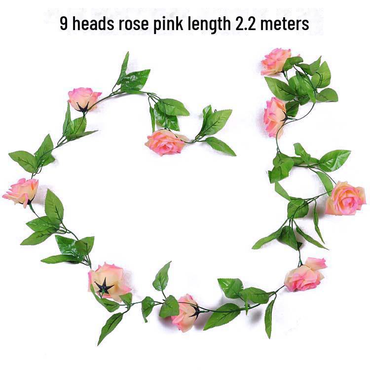 Silk and Plastic Roses Decorative Vines - Artificial Flowers for Weddings, Living Rooms, Home Ceilings, and Rattan Decor.