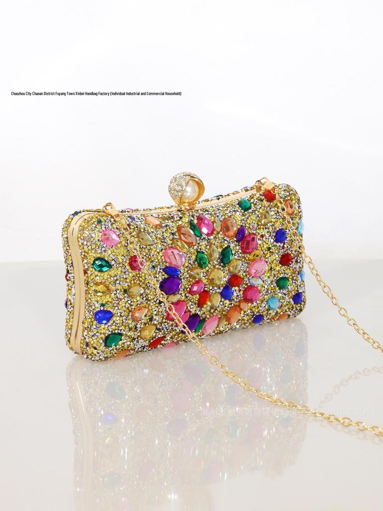 Kadın Elmas Taşlı Akşam Portföy Çantası