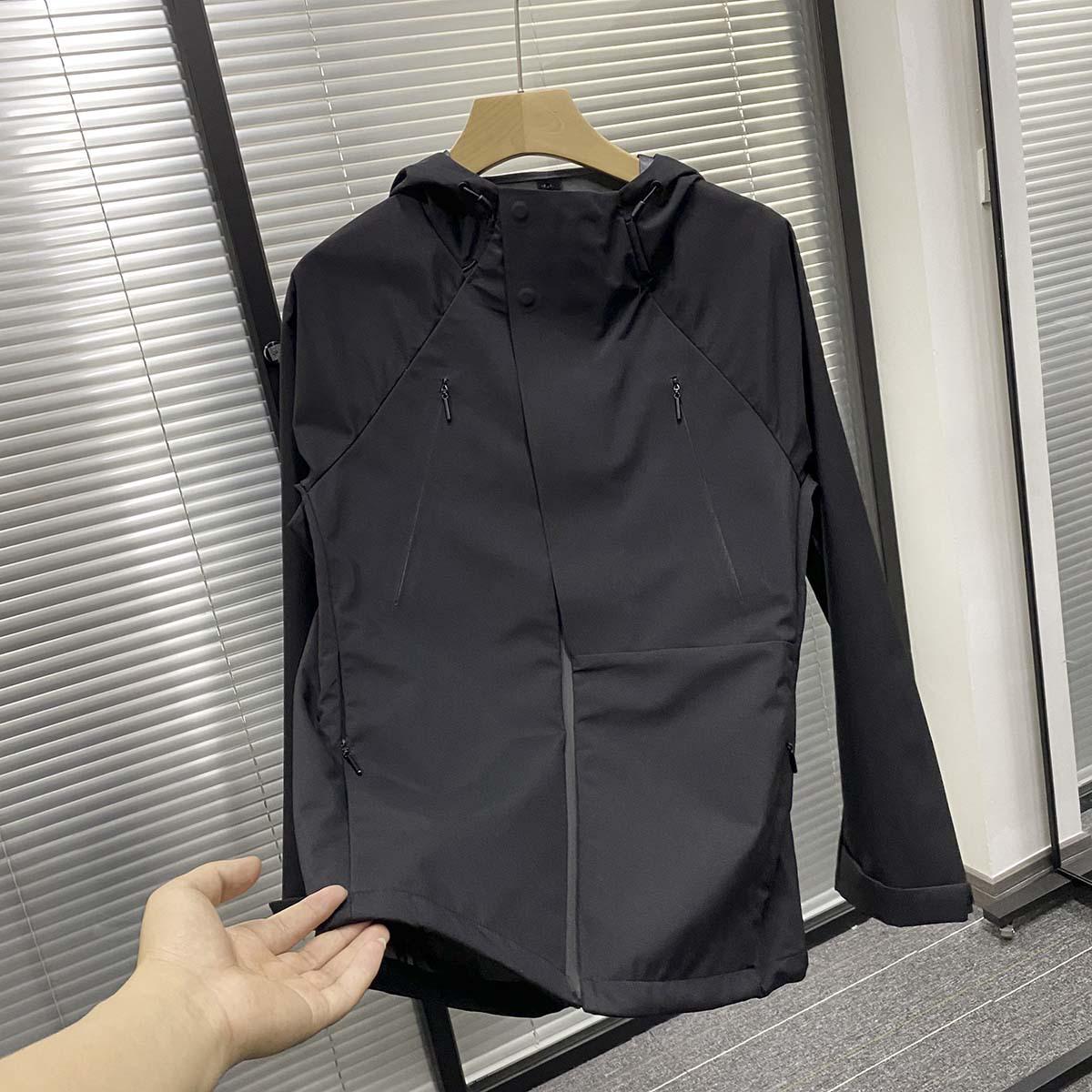 Men s Urban Tech Windproof Waterproof Softshell Jacket with 2K+ Magnetic Buckle for Spring/Autumn 2XL чёрный