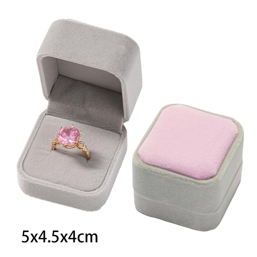 Square Engagement Velvet Earring Ring Packaging Box Jewelry Organizer Valentine Day Gift Case Ring Display Storage Wholesale