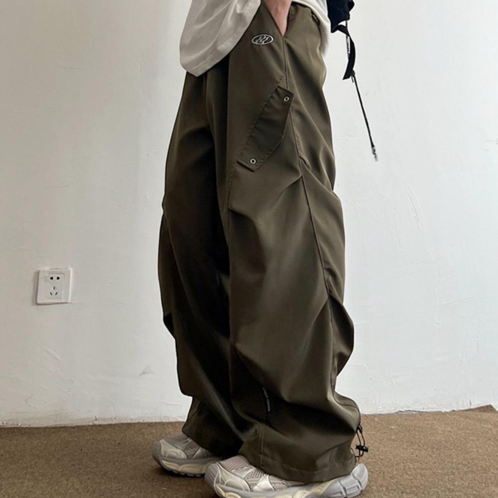 

American Style High Street Workman Pants for Men Summer 2026 New Trendy Wide Leg Loose Fit Vintage Straight Leg Casual Pants M армия зеленый