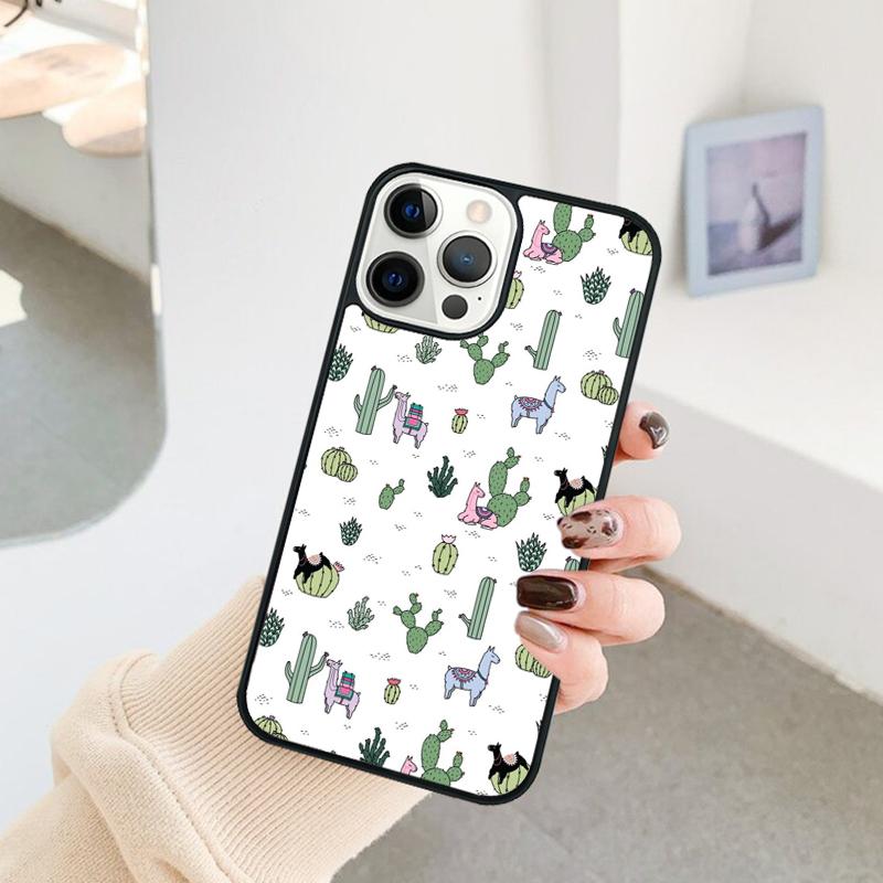 Llama Alpaca Pattern Phone Case For iPhone 17 Air 16 15 14 11 12 13 Pro MAX Plus Coque Cover Shell