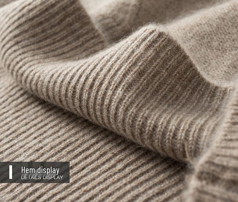 Men's Thickened Cashmere Sweater: Autumn/Winter Round Neck, Musical Note Design, Business Casual