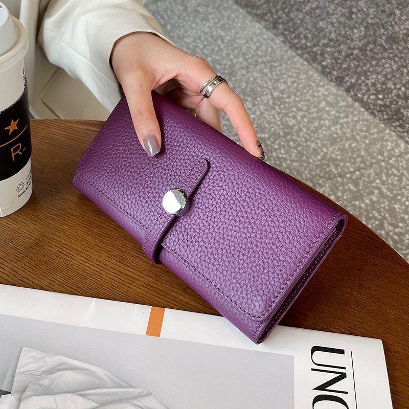 Genuine Leather Wallet Women Long Clutch Fashion Luxury Brand Ladies Purses Card Holder Zipper Coin Pocket  Billfold
