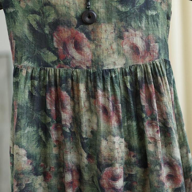 New Vintage Floral Maxi Dress Women Plus Size Oversize Long Sleeve Loose Basic Spring Long Dress