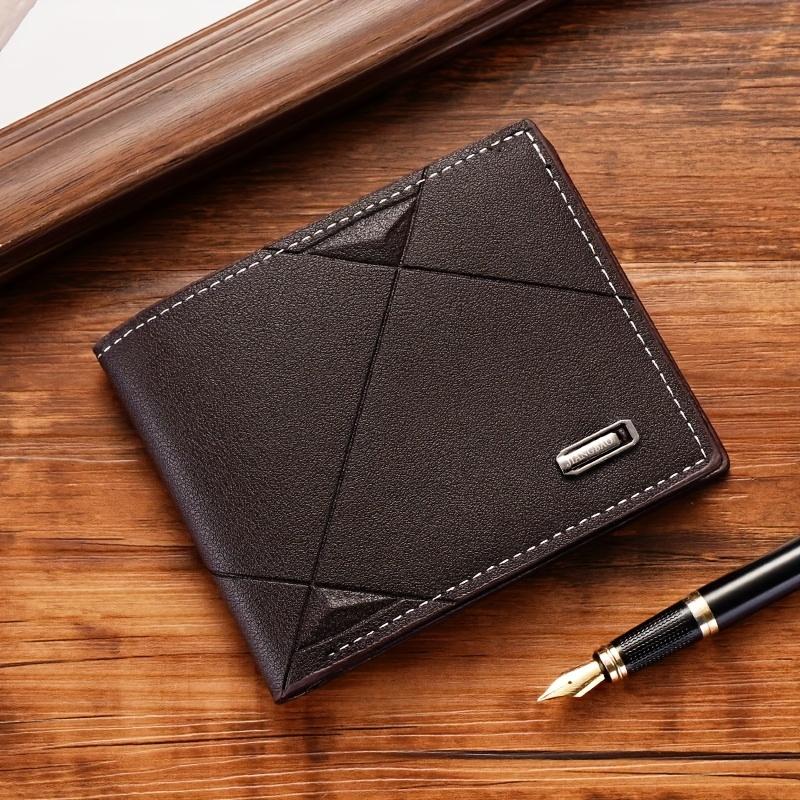 

Men s Short Wallet, Multi-card Card Holder, Bifold Wallet Money Clip Coin Purse, Gift For Men кофейный