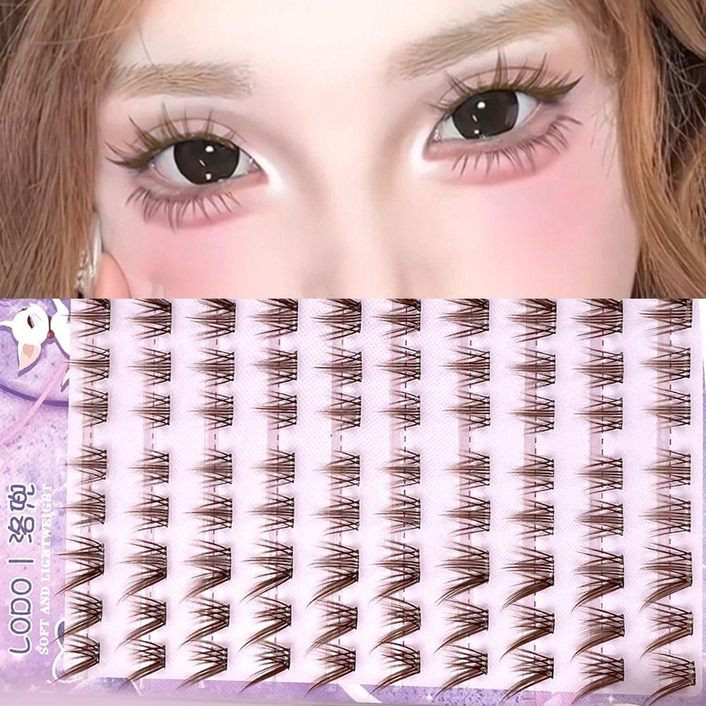Single Cluster False Eyelashes Brown Segmented Eyelashes Fox Lashes  DIY Eyelash Extension