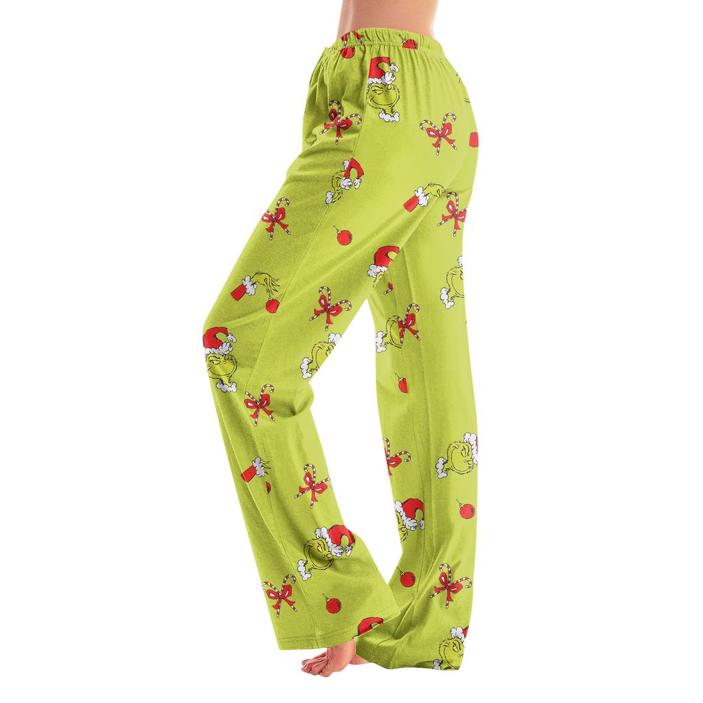 Pyjamasbukser Nattøy Fritidssnor Elastisk midje Bukser Komfortable Rette Yoga Løse Bukser