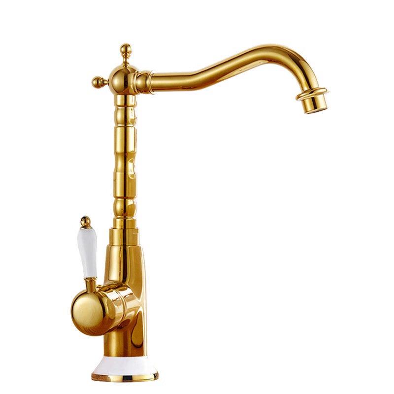 MDNG French Style Gold Ceramic Basin Faucet
