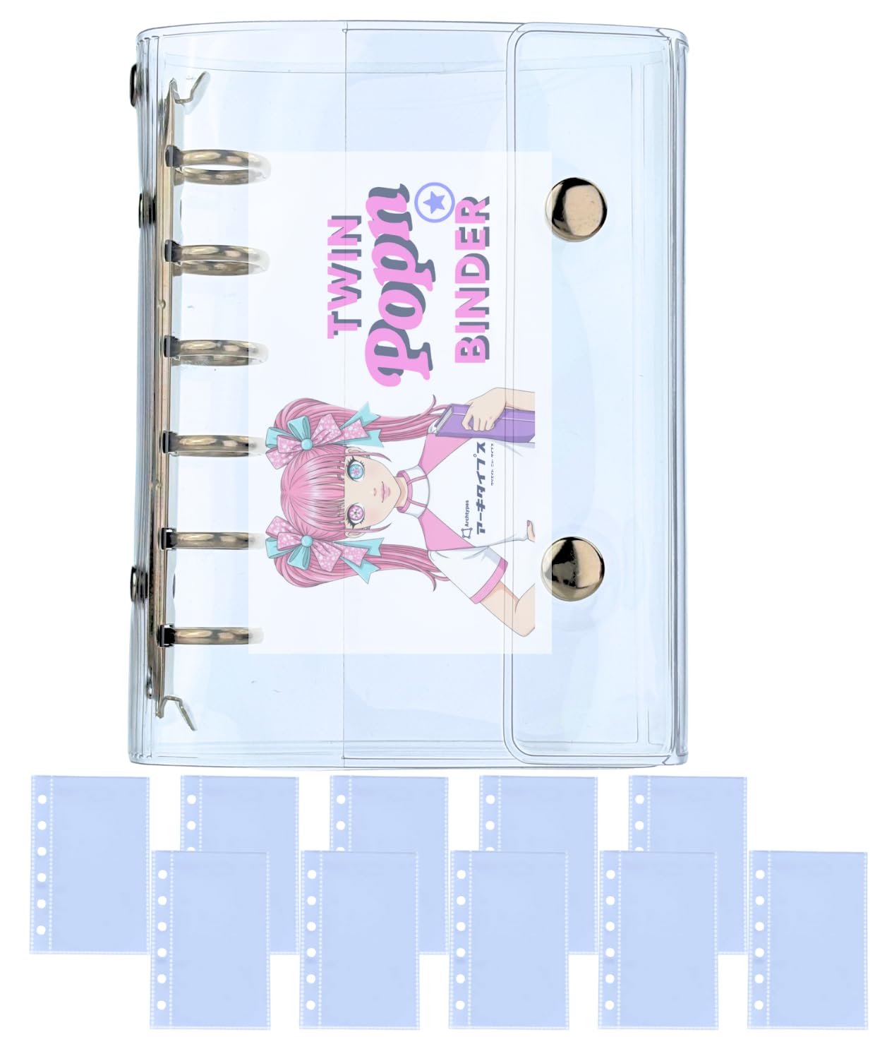 

Archtypes Transparent Sticker A7 M6 Mini 6 Mini Sticker Mat Popn BINDER Book, Binder, 6-Hole, Peelable, Girls Diary, (TWIN Refill, 10-Pack)