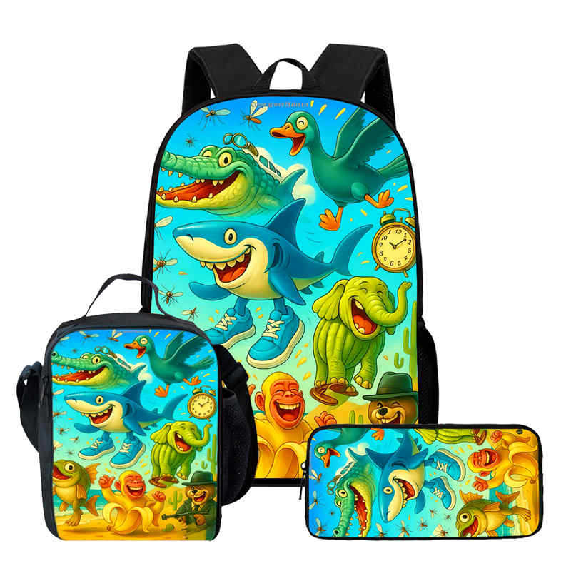 Wooden Stick Man Brain Rot Schoolbag High Definition Printing Leisure Cross Border Light Backpack
