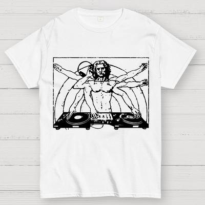 Vitruvian-DJ 100% Cotton Summer Casual Cool Loose T-Shirt