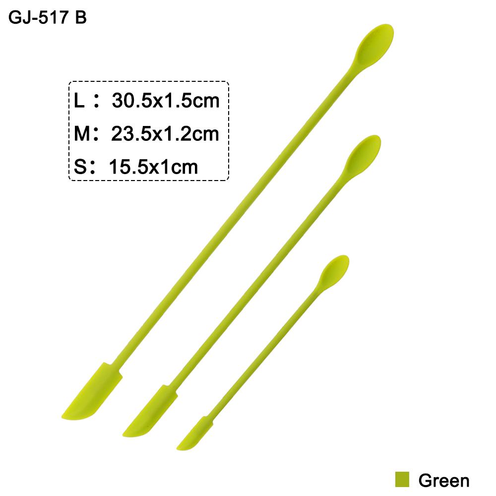 3 Pcs/Set 3 Colour 48G Silicone Anti-Stick Double Head Mini Spatula Small Tip Jam Scraper With Spoon Kitchen Baking Tool