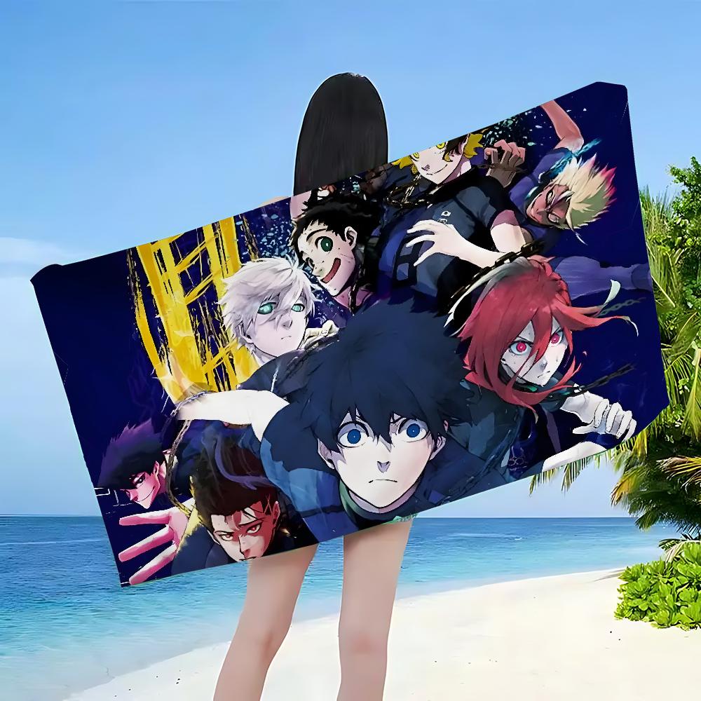 Anime Blue Lock Microfiber Blanket Quick Drying Beach Towels Oversized Printing Super Absorbent Pool Towel Blanket