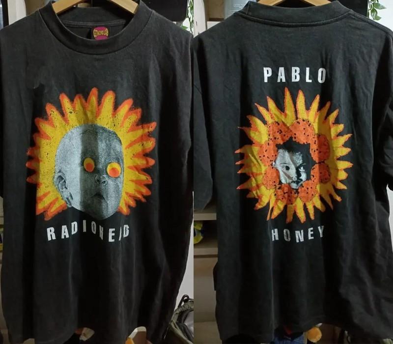 Radiohead Pablo Honey 90s Black T shirt 2 sided Graphic tee Unisex NH25082 Unisex T-Shirt S