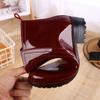 Regenstiefel Wasserdichte Schuhe Frau Wasser Gummi Schnürschuhe Stiefel Nähen Einfarbig Flach mit Schuhen Stiefel Damen 789