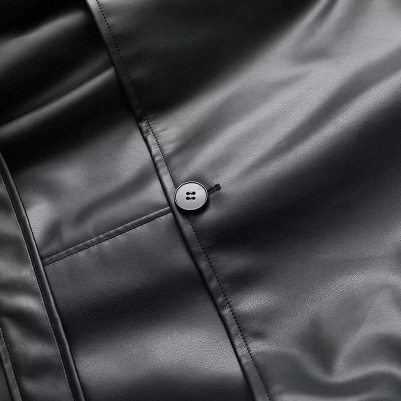 Kaslead New Arrival Women's Clothing Fashion Style Fashion Polo Collar Series Belt Mid Length Long Length Leather Wind Coat Outwear