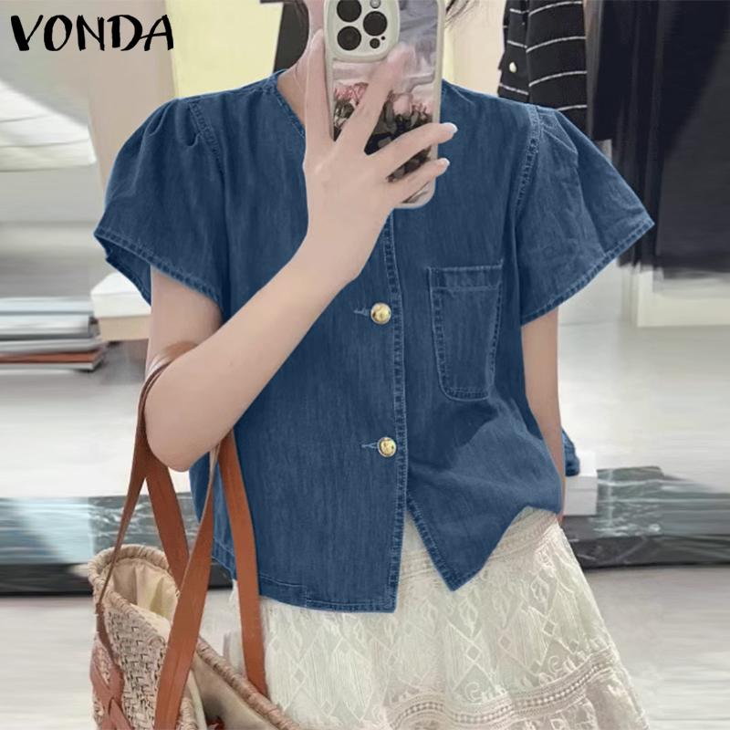 

Летние женские повседневные рубашки с короткими рукавами VONDA