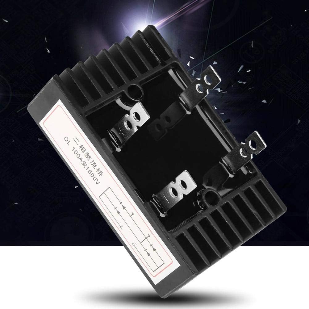 1pc 100a Amp 1600v Bridge Rectifier, Black Voltage 2-Phase Diode Bridge High Power Rectifier for Power Supply