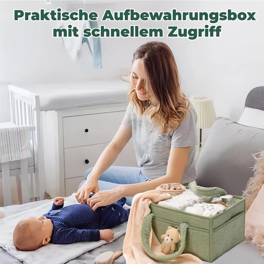 Baby Storage Basket, Portable Baby Storage Basket, Baby Feather Storage, Removable Compartment, Perfect For Newborn Essentials, Storage And Layer