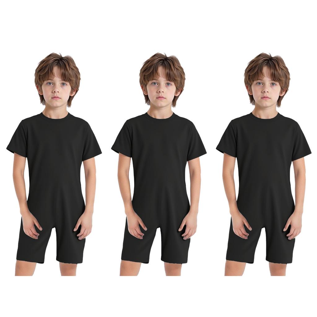 3 Stuks Jongens Adaptieve Bodysuit Speciale Behoeften Makkelijk Aan te Trekken Verborgen Rits op de Rug Korte Mouwen Jumpsuit