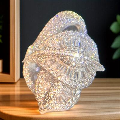 Inele Elegante Strălucitoare cu Trei Frunze din Zirconiu Sintetic pentru Femei, Inel de Nuntă, Petrecere, Mireasă, Inel de Logodnă, Accesorii Fine pentru Bijuterii