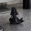 Fish Scale Texture Statue 3D Printed Mermaid Action Figure, Dark Gothic Style Figurine with Matte Black Finish, Movable Joints Fade-resistant