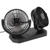 12V Double Head Electric Fan Double Control 3 Gears Strong Wind USB Charging Car Cooling Fan for