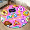 Hey Duggee Custom Name Round Area Rug,Carpet Rug for Living Room Bedroom Sofa Playroom Decor,Non-slip Floor Mat