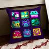 Cartoon GGeometry Dash Game Cushion Cover Reversible Soft Durable Pillow Cover Home  Car MultiScene Use for Daily Comfort