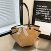Fashion commuter large-capacity bag women's new seaside beach woven bag commuter shoulder tote bag