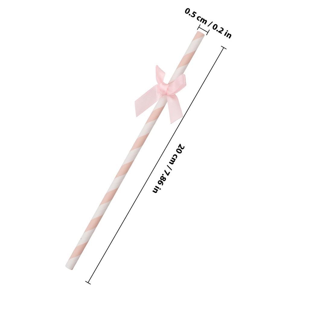 30Pcs Exquisite Bowknot Paper Straws Vibrant Party Supplies for Drink Garnish Cake Decoration Wedding Reception Graduation