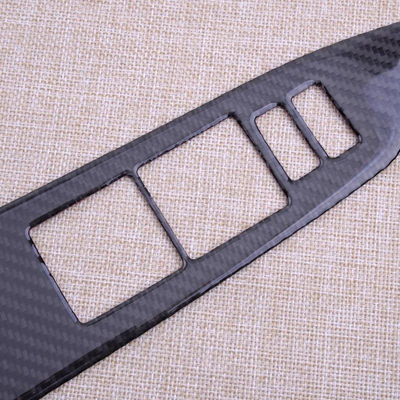 1 Set Black Interior Door Window Glass Switch Covers Trims Fit For Toyota Tundra 2014 2015 2016 2017 2018 LHD Carbon Fiber