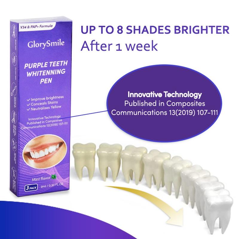 Magical Purple Teeth Whitening Pen Freshing Breath Oral Deep Cleaning Stain Removal Dentifrice Teeth Cleaning Essence Oral Care