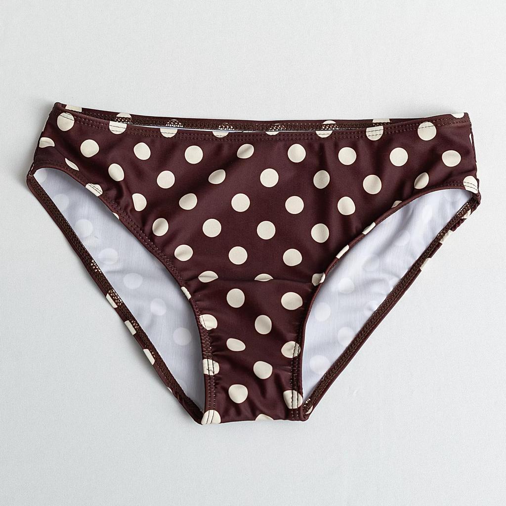 Retro Polka Dot Off-Shoulder Bikini mit Rock-Stil