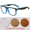 Sport Myopia Eyeglasses Men Photochromic Goggles Glasses Fashion Square Nearsighted Glasses -0.5 -0.75 -1.0 -2.0 To -6.0