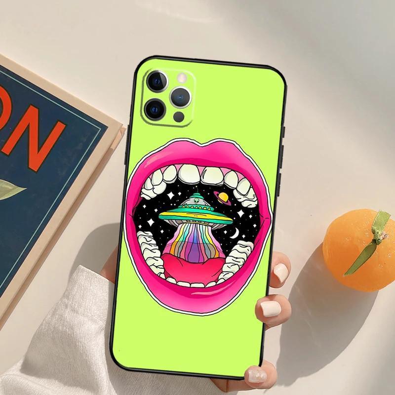 Applicable to iPhone12 Mini mobile phone case aesthetics, cartoon, alien, space mobile phone case sent on behalf of