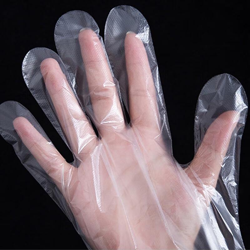 Pabei Thickened Disposable PE Kitchen Gloves, 200 Count