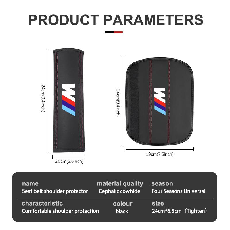 2025 Hot Leather Car Seat Safety Belt Shoulder Protection Padding For BMW E30 E34 E36 E39 E46 E52 E53 E60 E61 E62 E70 E71 E83