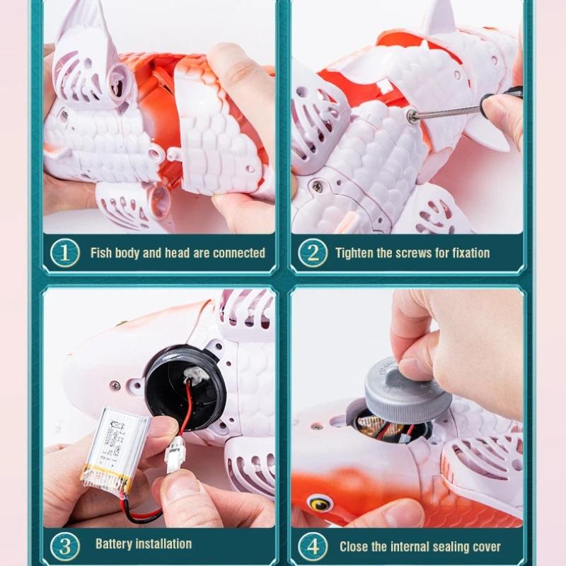 Portable Animal RC Koifish Simulation Waterproof Swimming Submarine Outdoor Water Toy for Pool Lake Children Boy Gift Rechargeable Simulated Fish Toy