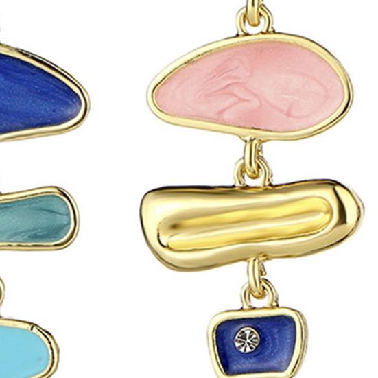 1 Pair Dangle Earrings Multicolor Rhinestones Jewelry Exquisite All Match Colorful Stud Earrings for