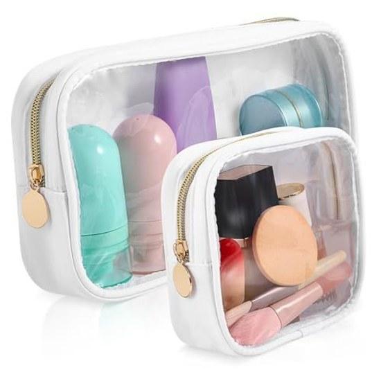 No-brand Item 2 Pieces Wash Bag Cosmetic Womens Pouch Supplement Travel Supplies Items Storage Toiletry Nylon White