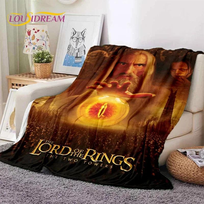Lord of the Rings Hobbit Movie Soft Flannel Throw Blanket for Bedroom Sofa Picnic Outdoor Leisure Nap Gift