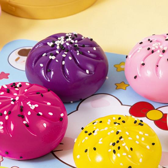 Sesame Steamed Bun Squeeze Toy Simulated Dumpling Sensory Pinch Fidget Toy Stress Relief Relaxation Decompression Tool