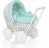 Sweet Baby Doll Stroller Woven White with Mint Bedding Set