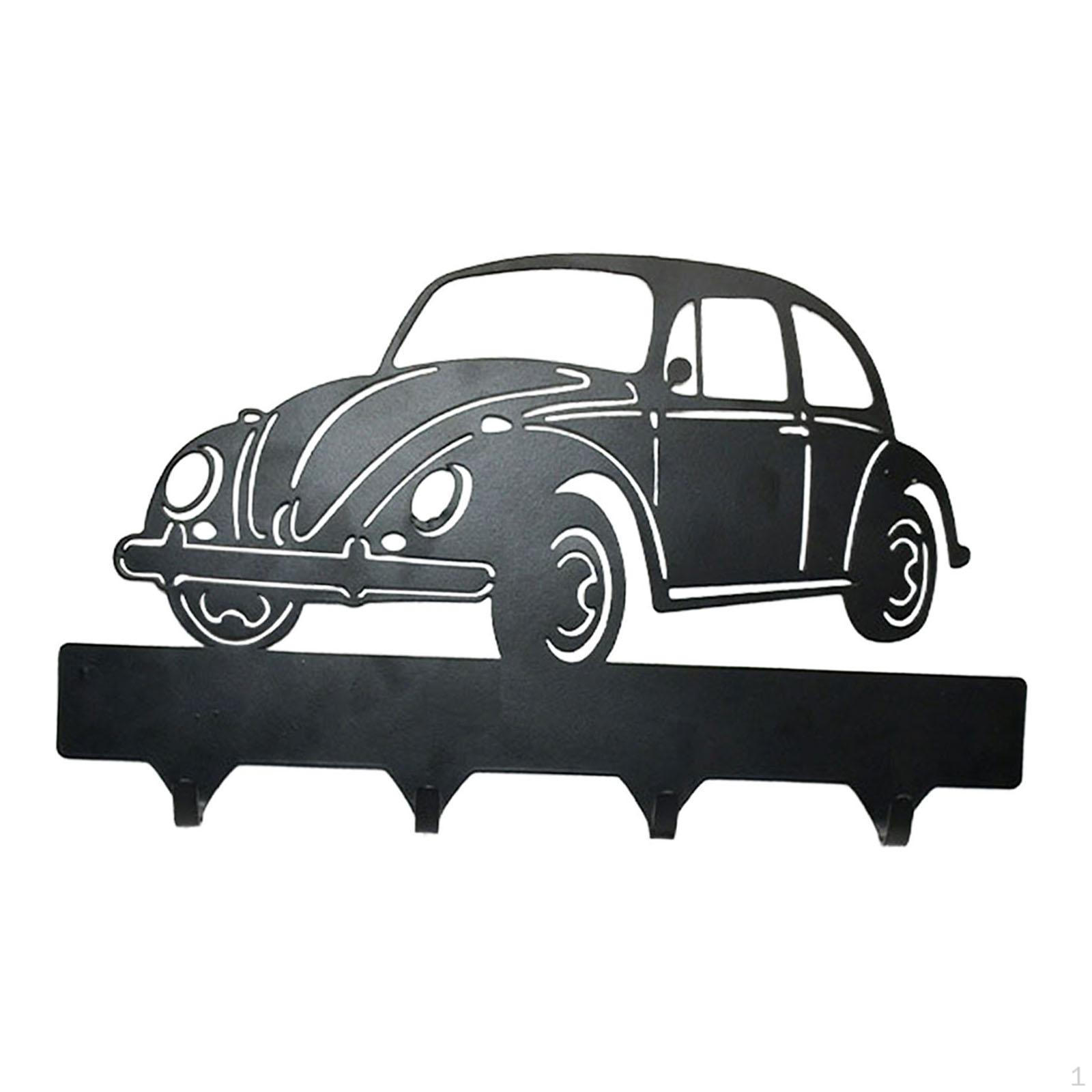 

Черный металлический художественный декор с крючками для хранения вещей, полая железная настенная табличка для фермерского дома, улицы, гостиной 25.5x2x15cm_car