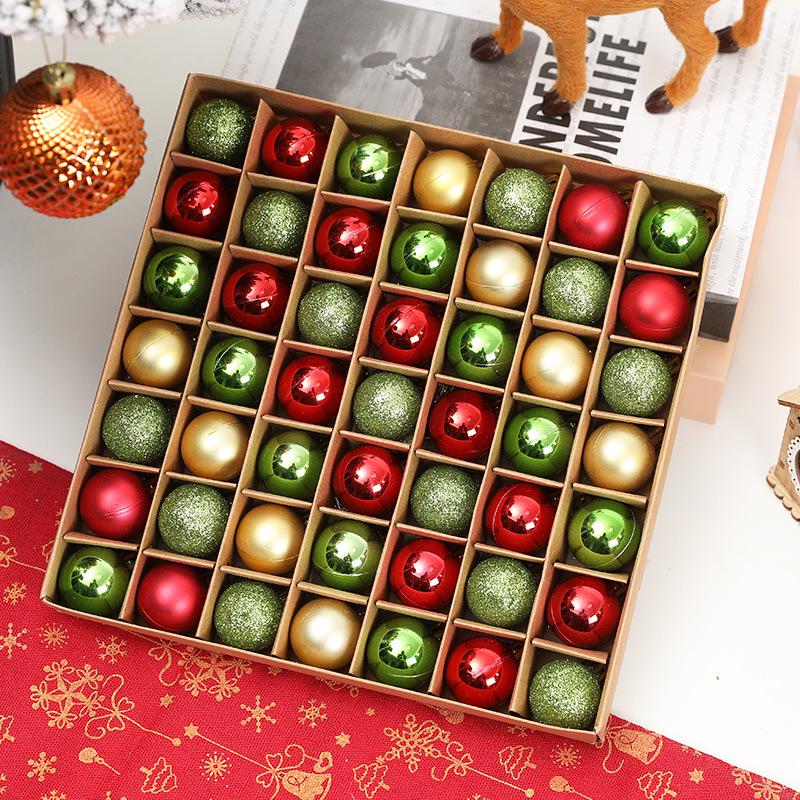 Box of 49 Electroplated Shiny 3cm Christmas Ball Ornaments for Tree Decoration and Scene Arrangement