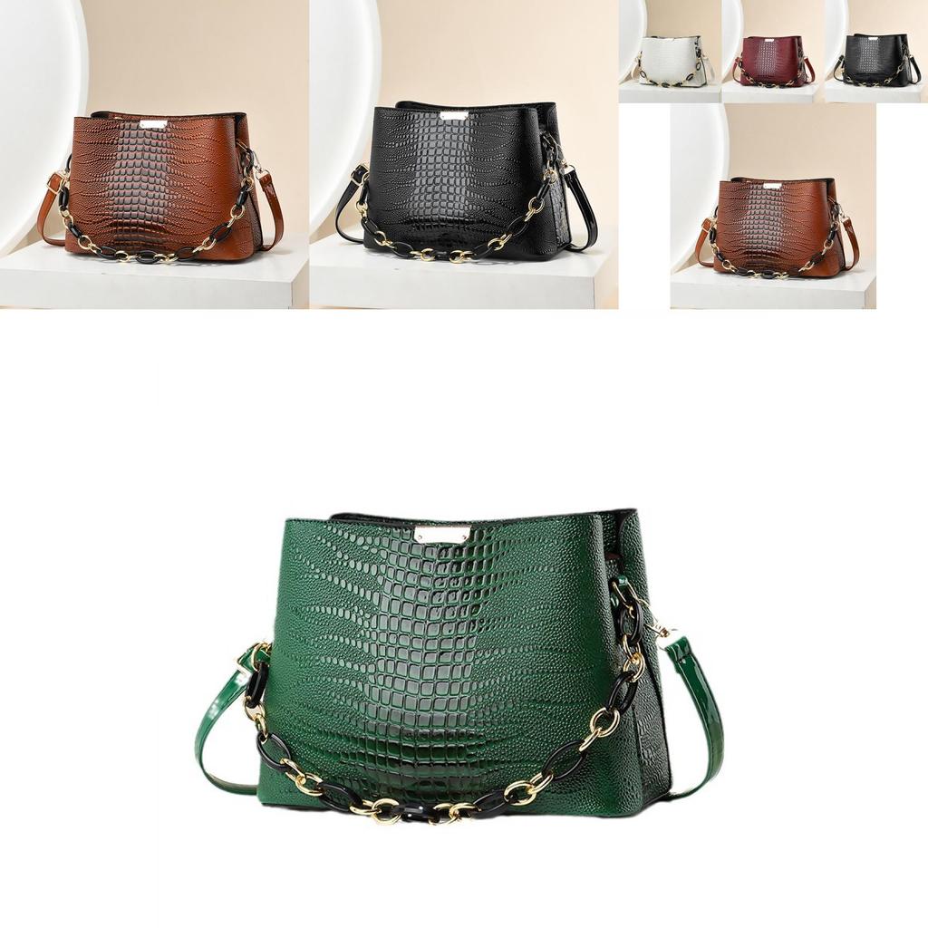 Chic Crossbody Bucket Bag For Women Modern Design Stylish Chain Detail And High Quality Pu Material