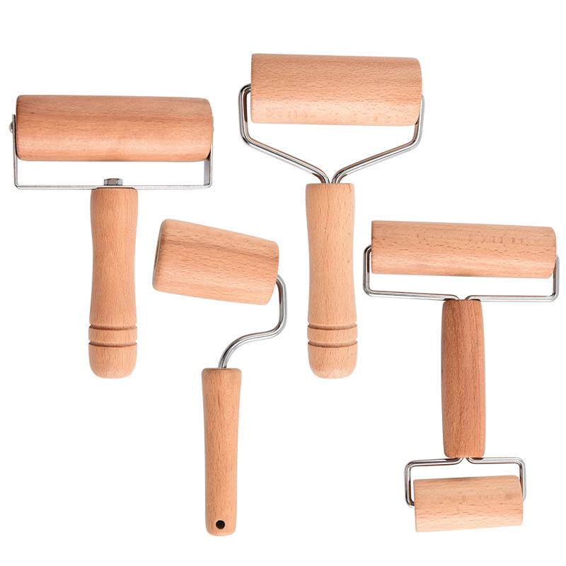 Beech Wood Double-Ended Rolling Pin - Handheld Dumpling Skin Roller and Baking Tool
