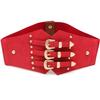 1 Pcs Fashion Women Wide Belt New Metal Buckle Elastic Waistband Leather Rivet Ultra for Stretch Thick Waist Dress